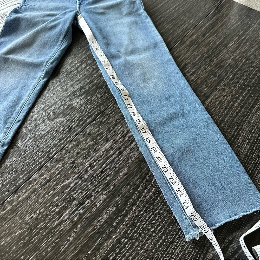 Good American Good Legs Straight High Rise Jeans in Distressed Blue, Size 4/27 - Picture 8 of 16